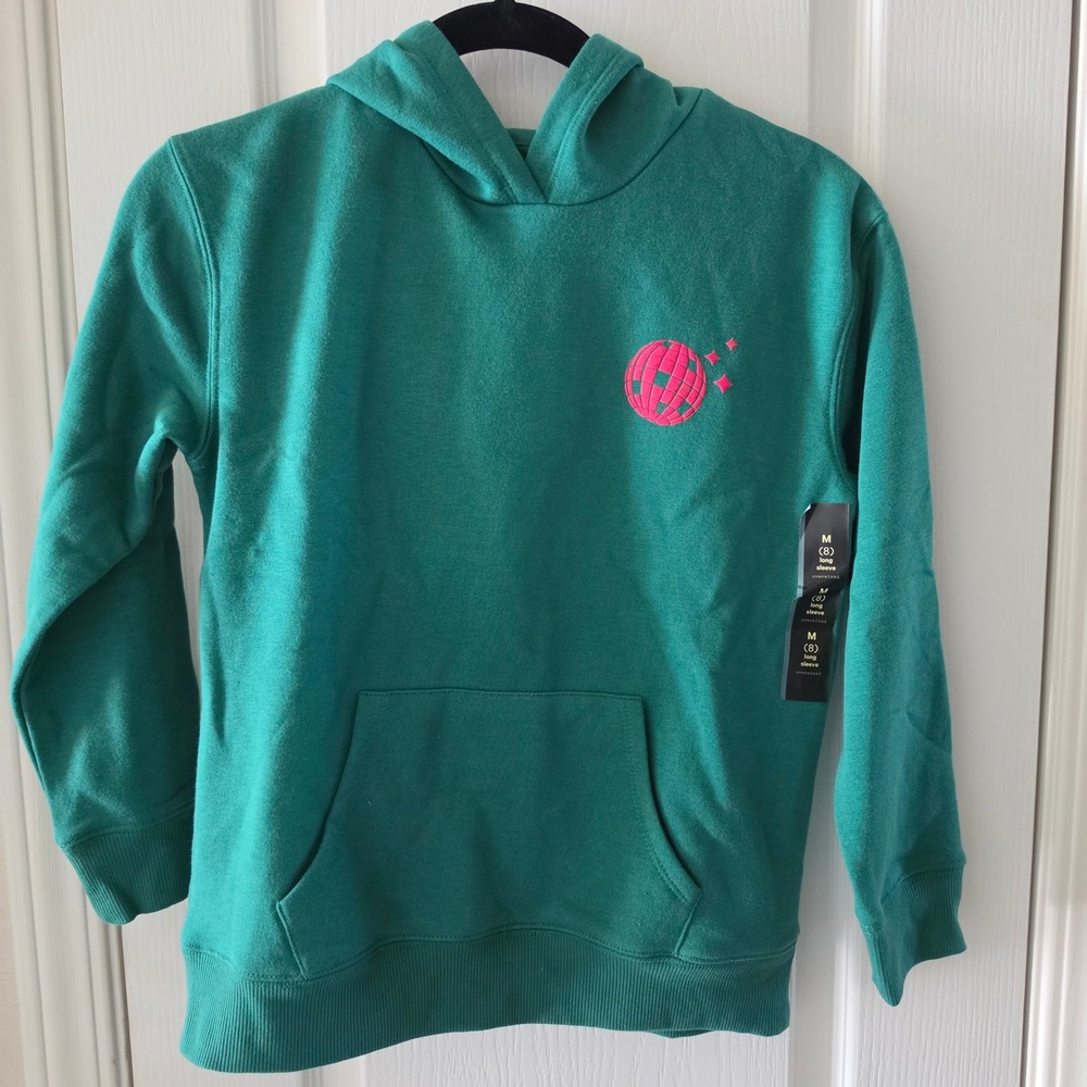 Art Class Kids Green In My Jolly Era Disco Ball Graphic Hoodie Size M 8